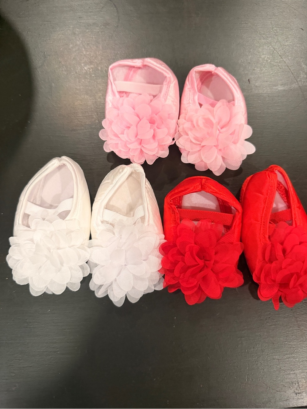Baby Floral Ballet Flats - Pink, White & Red
